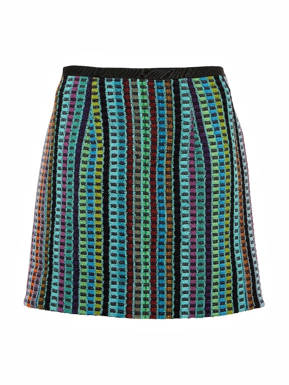 Marine Serre Terry Kitchen Towels Mini Skirt Black & Multicolor Like New